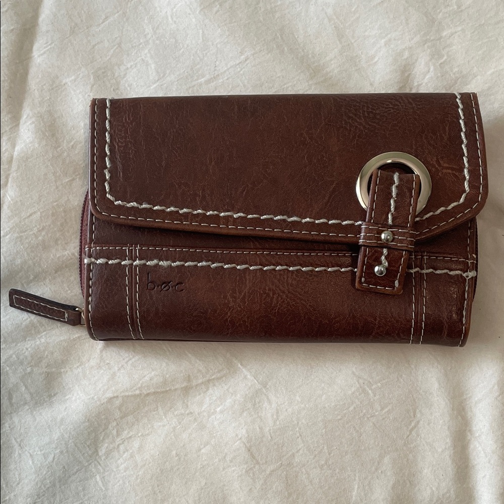 boc Rich Brown Wallet with Gold Accent
